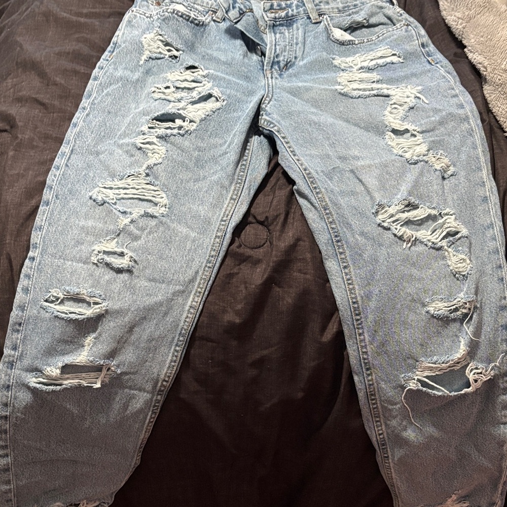 Distressed Light Blue Jeans